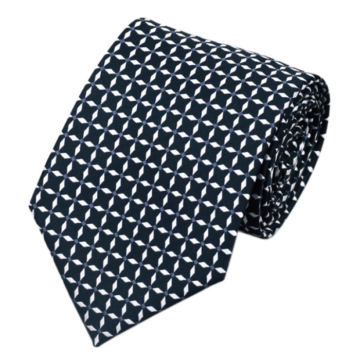 Набір краватка чорний з білими ромбиками