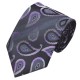 Подарункова краватка темно-сірий у сиреневих абстракціях
