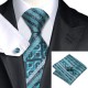 Подарочный галстук темная бирюза, сине-зеленый в полоску