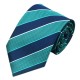 Подарочный галстук бирюзовый с синим в полоску