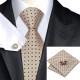 Подарочный галстук капучино в квадратик с голубым