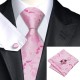 Краватка рожевий з пелюстками + запонки і платок