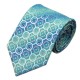 Краватка бірюзова в абстракціях 01 + платок і запонки