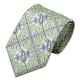 Краватка салатова з фіолетовим + хустка та запонки