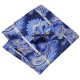 Галстук синий в абстракциях + платок и запонки