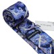 Краватка синя в абстракціях + платок і запонки