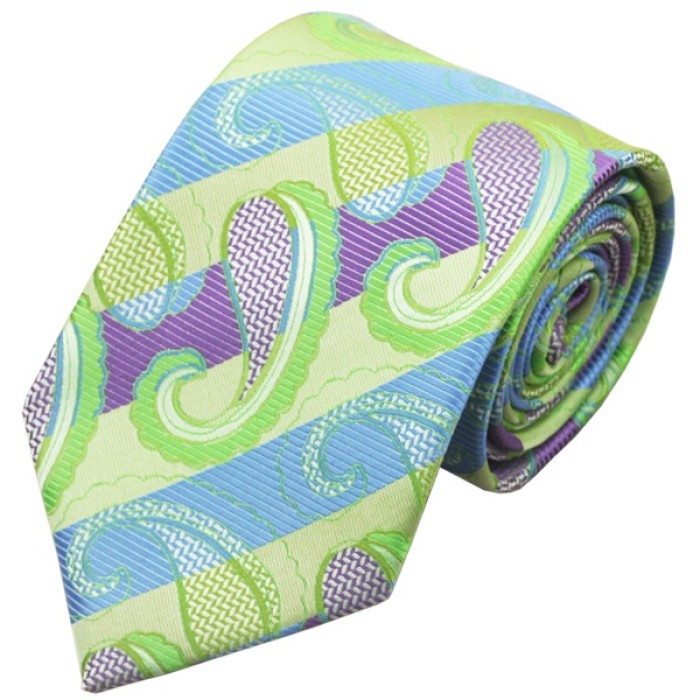 Подарочный галстук салатовый в абстракциях