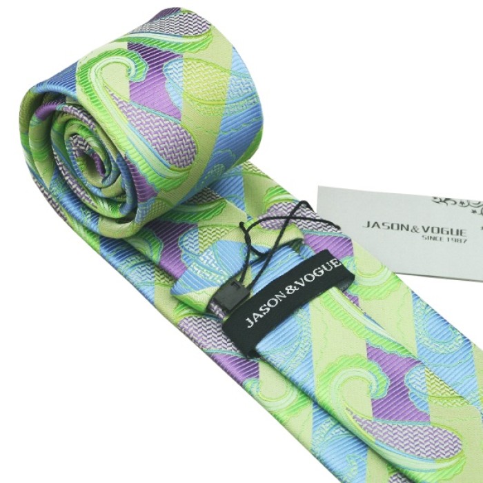 Подарочный галстук салатовый в абстракциях