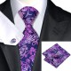 Краватка темно-синя з рожевим/фуксія квітами