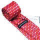 Подарочный галстук красный в разноцветный горошек