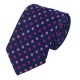 Подарочный галстук синий в розовый горошек