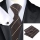 Подарочный галстук коричневый в полоску
