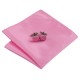 Галстук розовый классический пошив в полосочку +платок и запонки