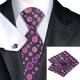 Краватка з запонками та хусткою фуксія у бульбашках