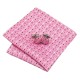 Краватка рожевий у квадратик +запонки та платок