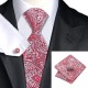 Красный галстук в абстракциях с платком и запонками