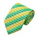 Подарочный галстук зеленый с желтым в полоску