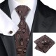 Подарочный галстук коричневый в колечках