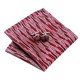 Краватка червона з сірим під кору дерева + хустка з запонками