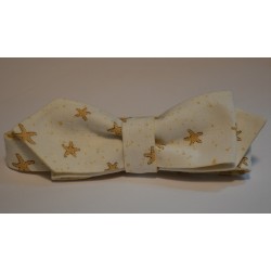 Двухсторонняя со звездочками и узором галстук-бабочка уголком (узкая)