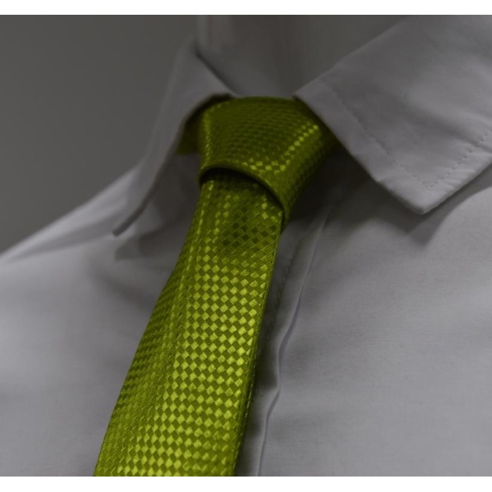 Краватка вузька салатова з блискітками
