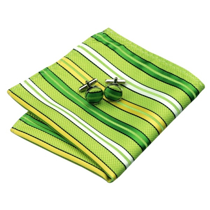 Подарочный набор с оттенками зеленого в полоску