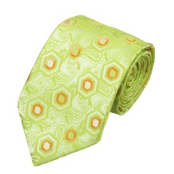 Подарункова краватка салатова з помаранчевим