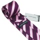Краватка подарункова фуксія з рожевим, чорним та білим у полоску
