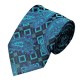 Подарочный галстук бирюзовый с фиолетовым и черным 01