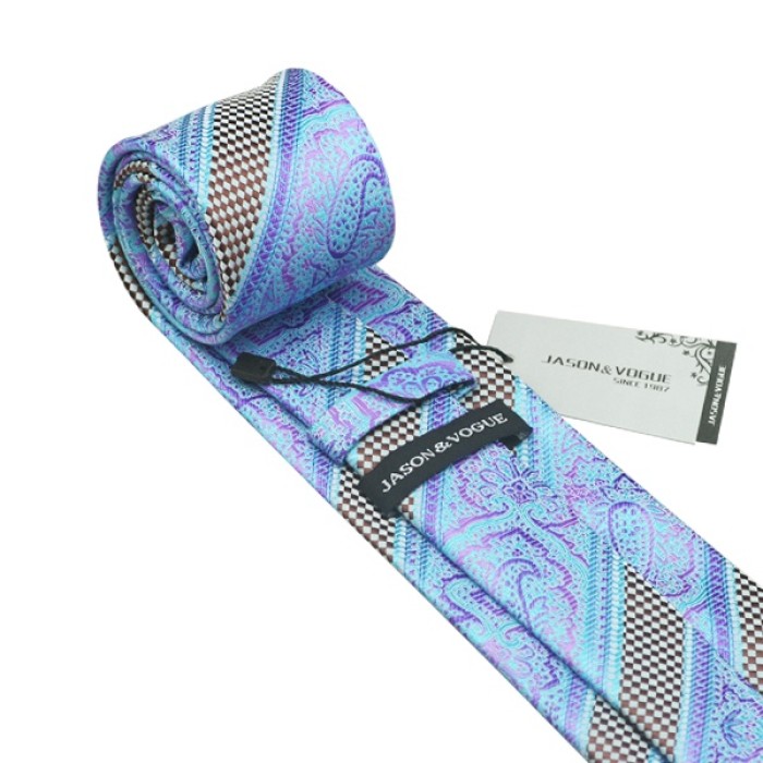Подарункова краватка бірюзова з фіолетовим