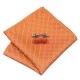 Подарункова краватка помаранчева у коричневу клітину