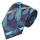 Подарочный галстук бирюзовый с фиолетовым в абстракциях