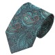 Подарункова краватка синьо-зеленого кольору з коричневим