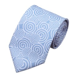 Краватка подарункова блакитна з білим
