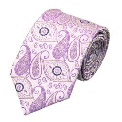 Сиреневый галстук с платком и запонками