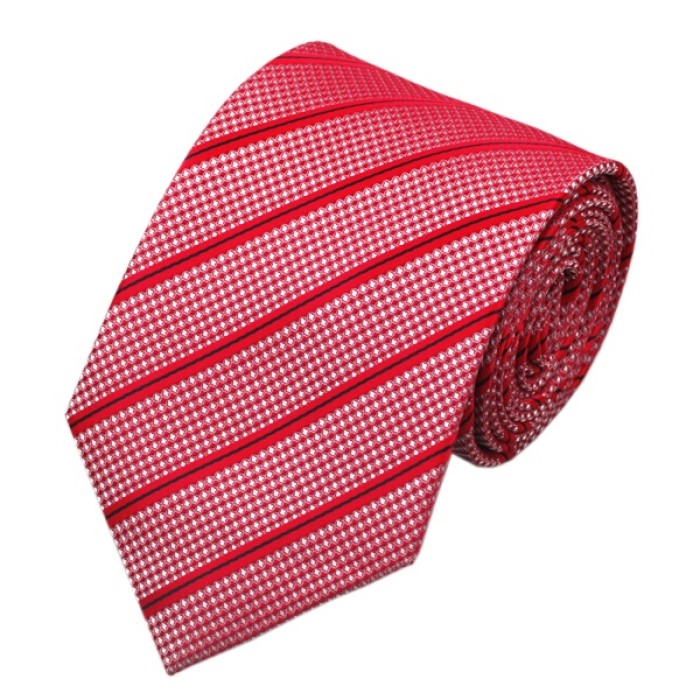 Подарочный галстук красный с черной полосочкой