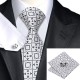 Набор галстук белый с черными фигурками