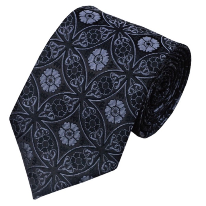 Подарочный галстук серый с черным 01
