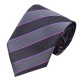 Подарочный галстук темно-серый с фиолетовыми полосками