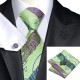 Подарункова краватка салатова з синім та баклажанним
