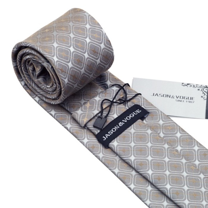 Подарочный галстук серый с коричневым отливом