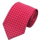 Подарочный галстук алый в бело-розовый ромбик