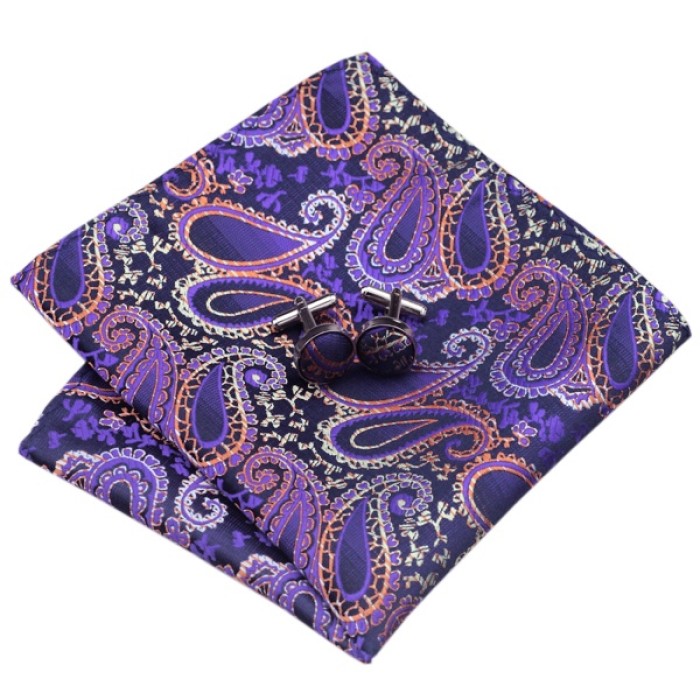 Подарочный галстук жгучий фиолетовый в узорах