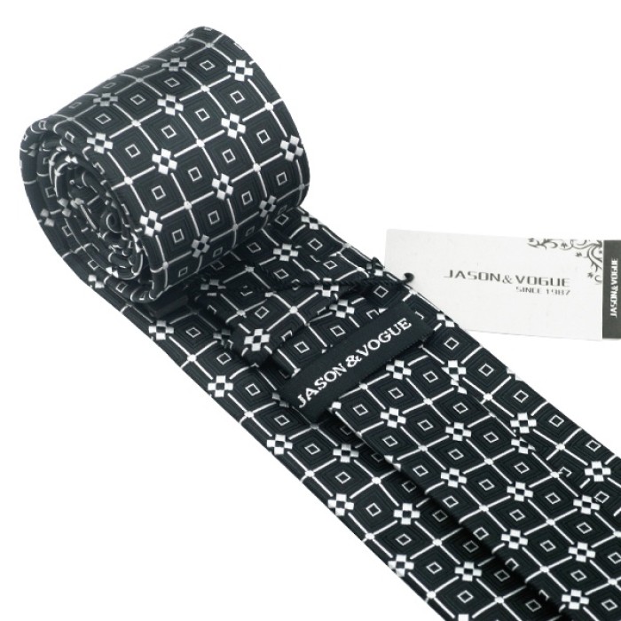 Набір краваток чорний з білими в узорах