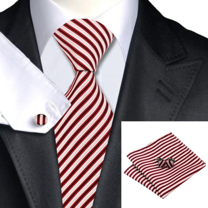 Подарунковий краватка у смужку з червоним