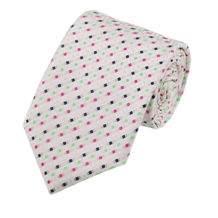 Подарочный галстук салатовый с розовым