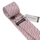 Подарункова краватка біла в червоно-чорну полоску