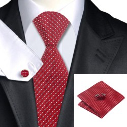 Подарочный галстук красный в узорах