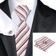 Подарочный галстук в розовую полосочку с черным и белым