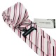 Подарунковий краватка в рожеву смужку з чорним і білим